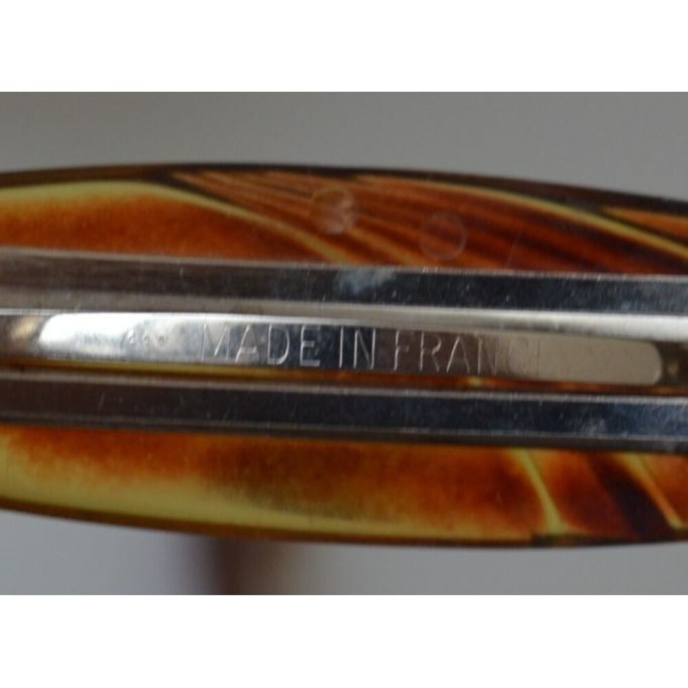 Lot Of 2 Vintage French Faux Tortoise Shell Hair Clips Barrettes Made In France - Picture 6 of 7